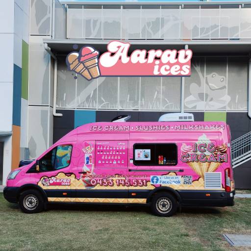 Guests at an Aarav Ices ice cream van event in Chermside